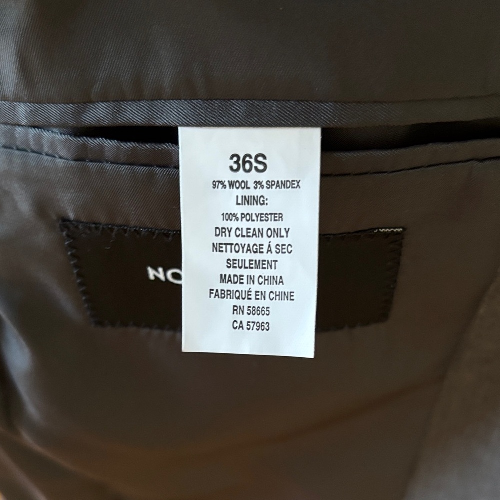 Nordstrom Charcoal Suit for Men 36S Trim Fit - Pant 30W 28L - Picture 3 of 10